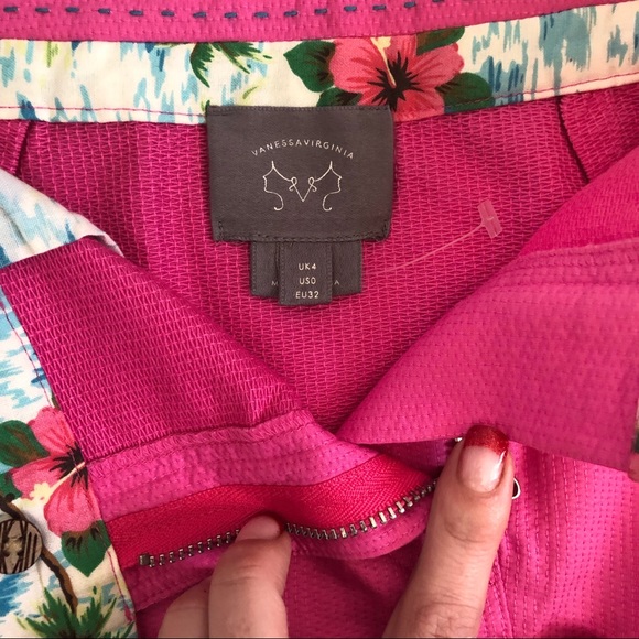 Anthropologie Barbiecore Pink Magenta Mini Skirt Size 0 with Pockets - Picture 4 of 8